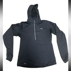 Nike Black Hooded Half-Zip Pullover Size Large